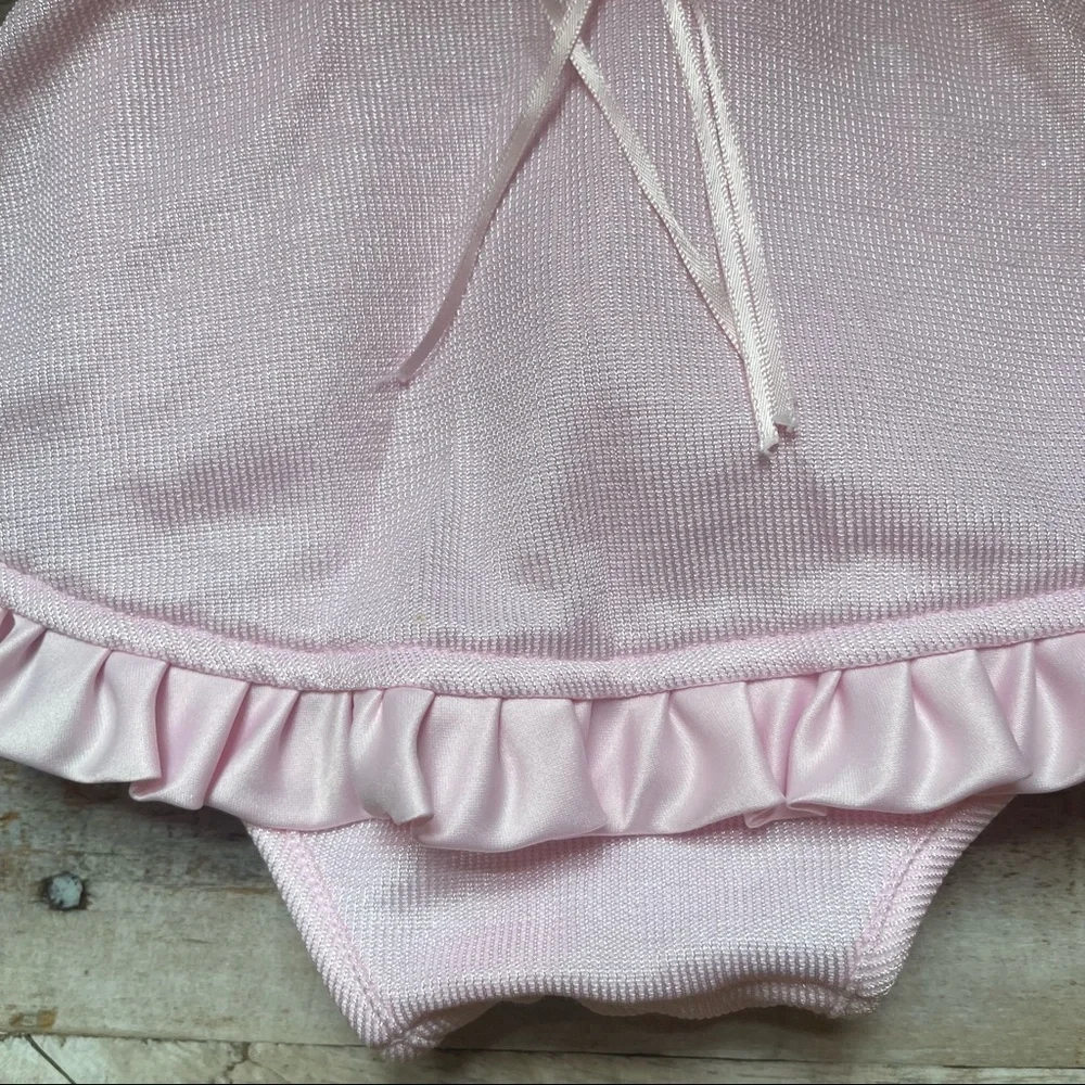 Rose Cottage Pink Rose Bud Lace Trim One Piece Dress​